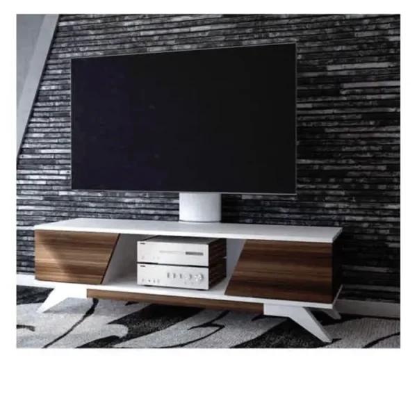 Meuble TV - TREND ECO - 1112-120-S - Blanc - Marron