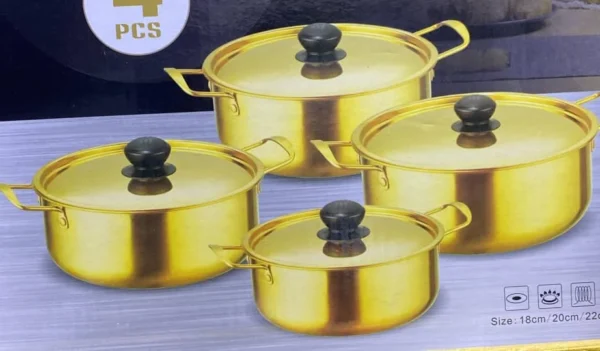 Casserole En Aluminium 4 Pcs - Or