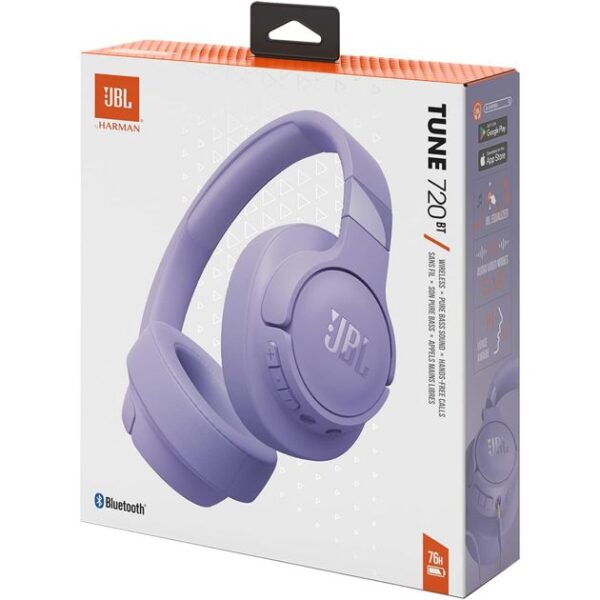Casque sans fil - JBL Tune 720BT - Écouteurs supra-auriculaires sans fil - Son de basses pures - Bluetooth 5.3 - Batterie 76 heures - Appels mains libres - Connexion multipoint - Câble audio pliable et détachable - Garantie 3 Mois
