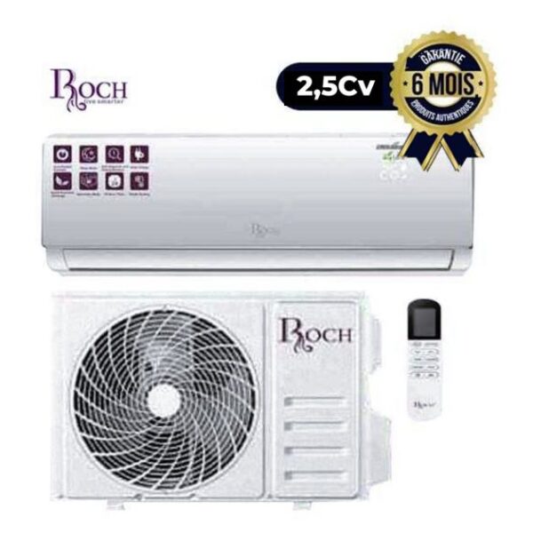 Climatiseur ROCH - 2,5 CV - 18000 BTU - Gaz R410a - RAC-S18R41-C5CV - 6 mois garantie