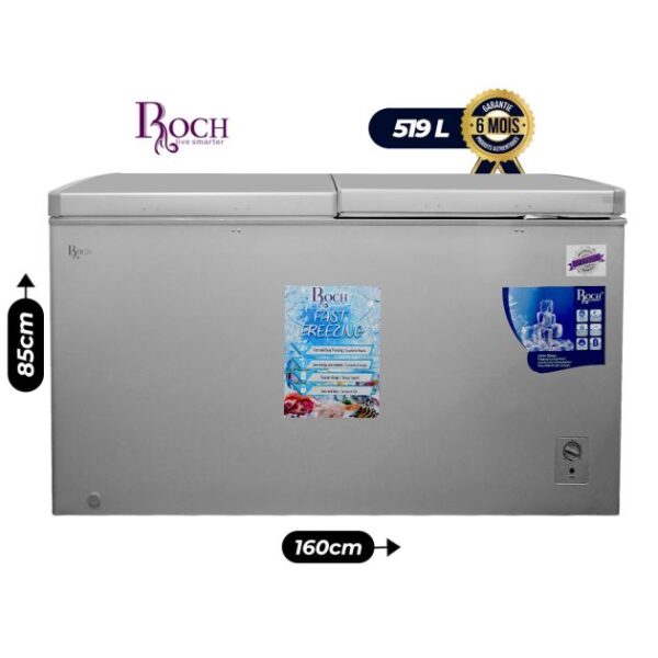 Congélateur Coffre ROCH - RCF-640-E - 519 Litres - Gris - Garantie 6 mois