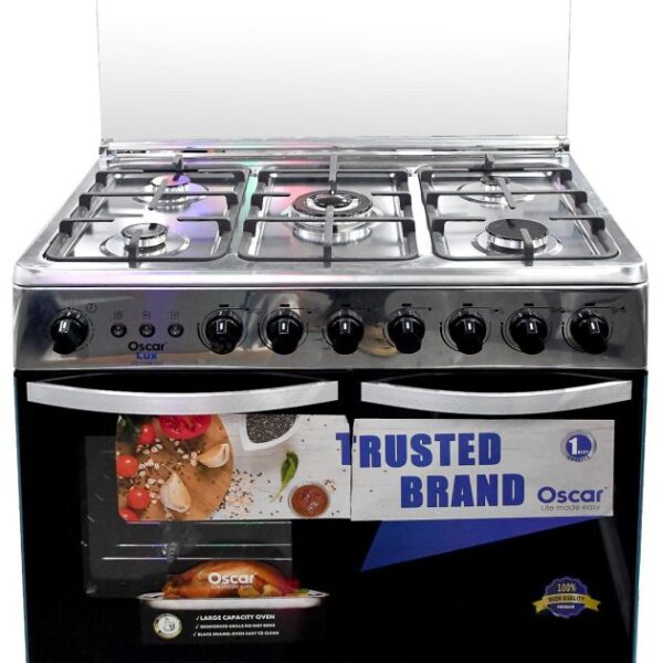 Cuisinière OSCAR Luxe 5 Foyers - 60x90 -Grand Four - Inox - 6mois garantit
