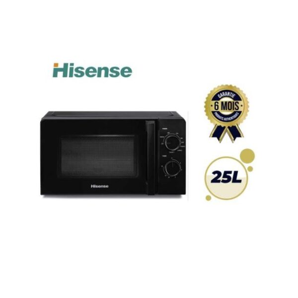 Micro-ondes HISENSE 25L - H25MOBS7H - Contrôle numérique - Noir - 6 mois de garantie