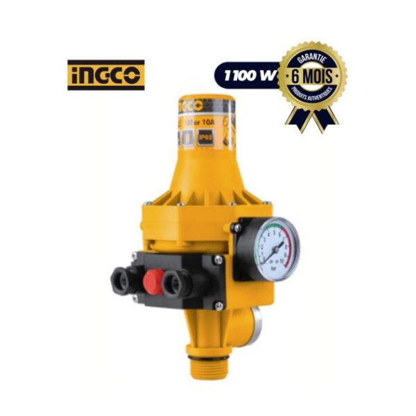 Interrupteur de commande automatique 10A 10bar 1-3HP - INGCO WAPS002 - 6 mois de garantie