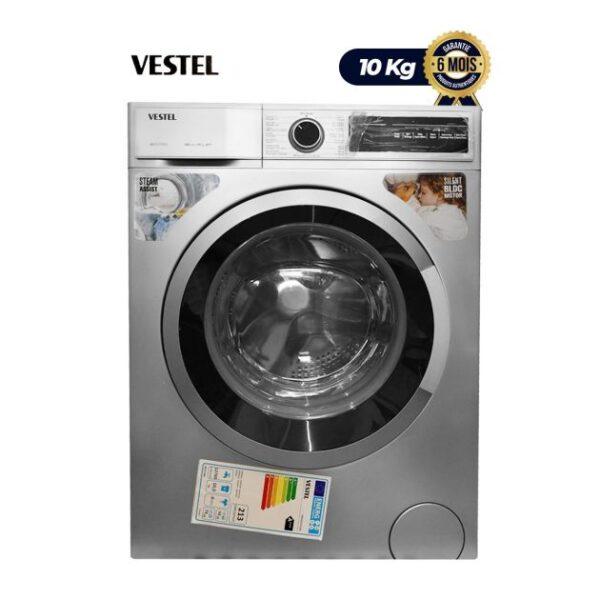 Machine à Laver Automatique - Vestel - W1012T2TDSS - 10Kg - Argent - 6 mois