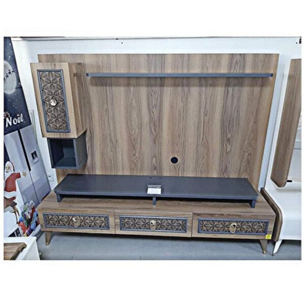 Meuble TV Diamond 206 - 60 Pouces - Avec étagères + Tiroirs - Bois