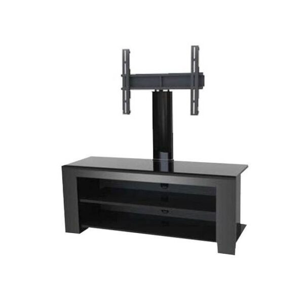 Meuble TV avec support - K2 90 - fer/ bois - Pour les téléviseurs jusqu'à 43 pouces - Noir