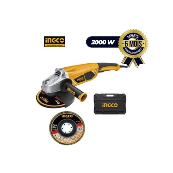 Meuleuse Angulaire 180mm - INGCO AG200018 - 2000W - 06 mois
