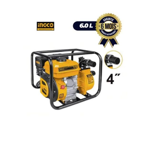 Pompe à eau essence 100mm - INGCO GWP402 - 9.0HP - 06 Mois