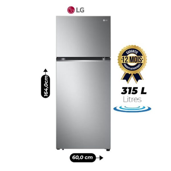Réfrigérateur LG - GN-B312PLGB - 315L - Grande Capacité - Avec LINEAR Cooling et Hygiène Fresh+ Argent - 12 Mois De Garantie