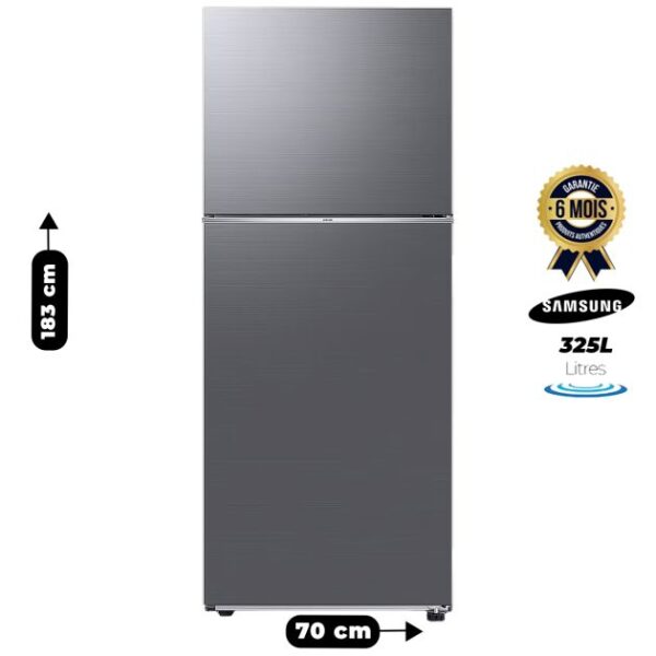 Réfrigérateur Double Battant - SAMSUNG - RT42 - 325 Litres - Classe énergétique A+ - Gris - Garantie 6 mois