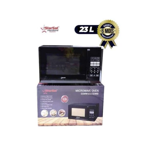 Micro Onde Numérique Starsat - 23L - SSMW1023DMB - 1250/800W - Noir - GARANTIE 6MOIS