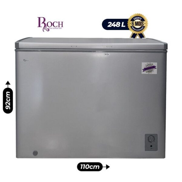 Congélateur Coffre Gel Rapide - ROCH - RCF-375-E - Économique - 295 Litres - R600a - Gris - Garantie 6 mois